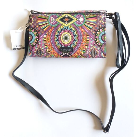 New! SAKROOTS Marin Smartphone Mini Crossbody Bag Clutch Wristlet - Picture 7 of 9